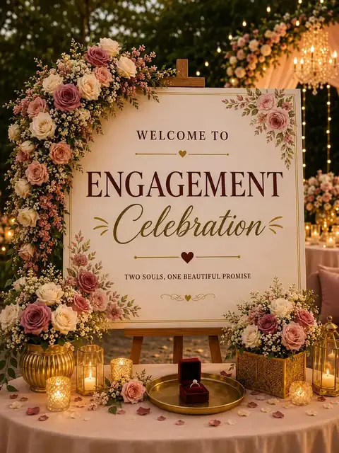 Engagement ceremony decor at Mulberry Farm, an engagement venue in Noida