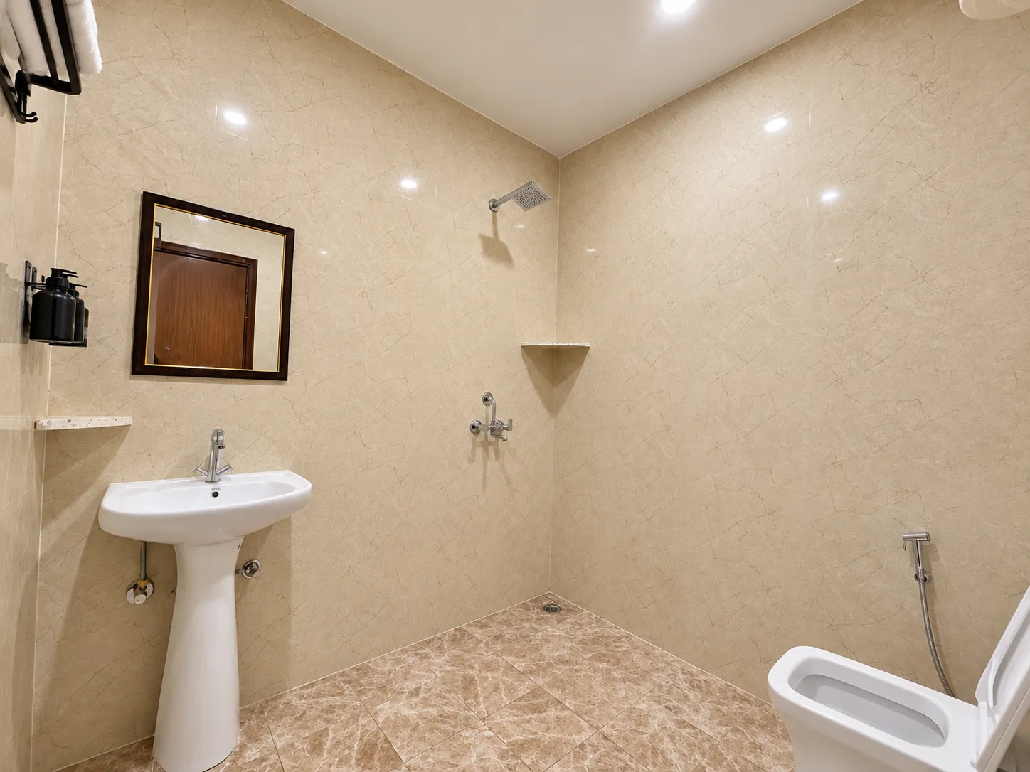 The shower area in a Mulberry Farm bathroom